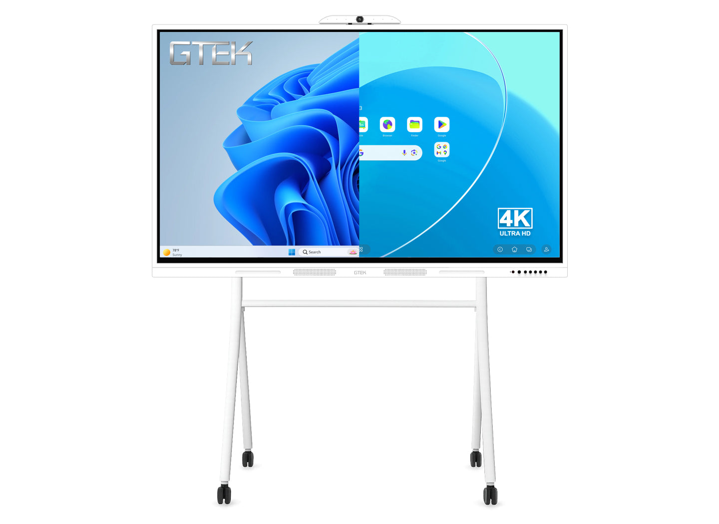 GTEK Smart Board, 4K UHD Touch Screen Electronic Whiteboard with Dual OPS Slot for Classroom & Office