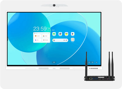 GTEK Smart Board, 4K UHD Touch Screen Electronic Whiteboard with Dual OPS Slot for Classroom, Office, Business and Home (Board with OPS)