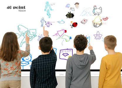 GTEK Smart Board, 4K UHD Touch Screen Electronic Whiteboard with Dual OPS Slot for Classroom, Office, Business and Home (Board with OPS)