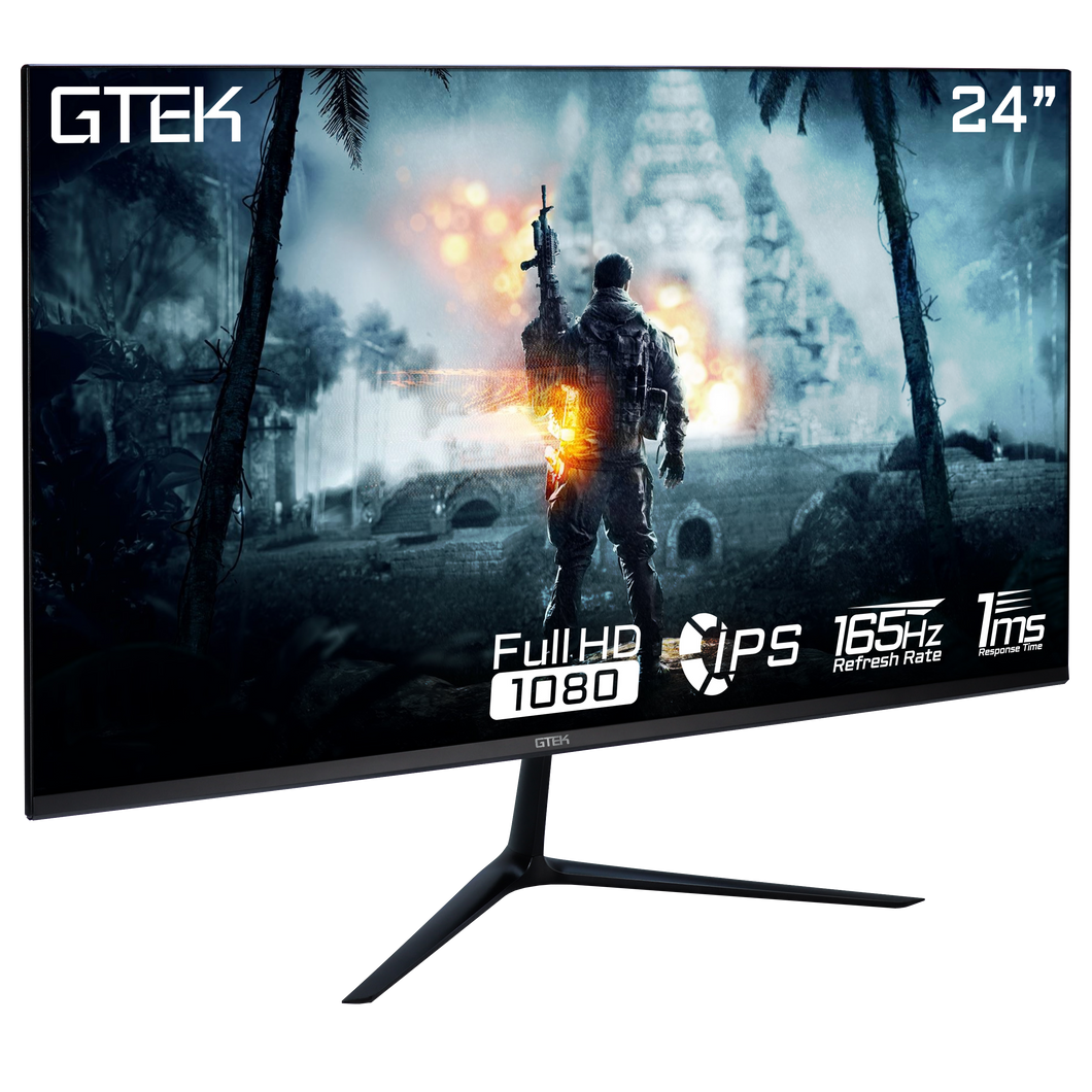 GTEK F2465P 24-Inch Frameless Gaming Monitor Full HD 1920 x 1080P, IPS 1ms, 165Hz (Supports 144Hz), FreeSync, DisplayPort/HDMI, VESA…